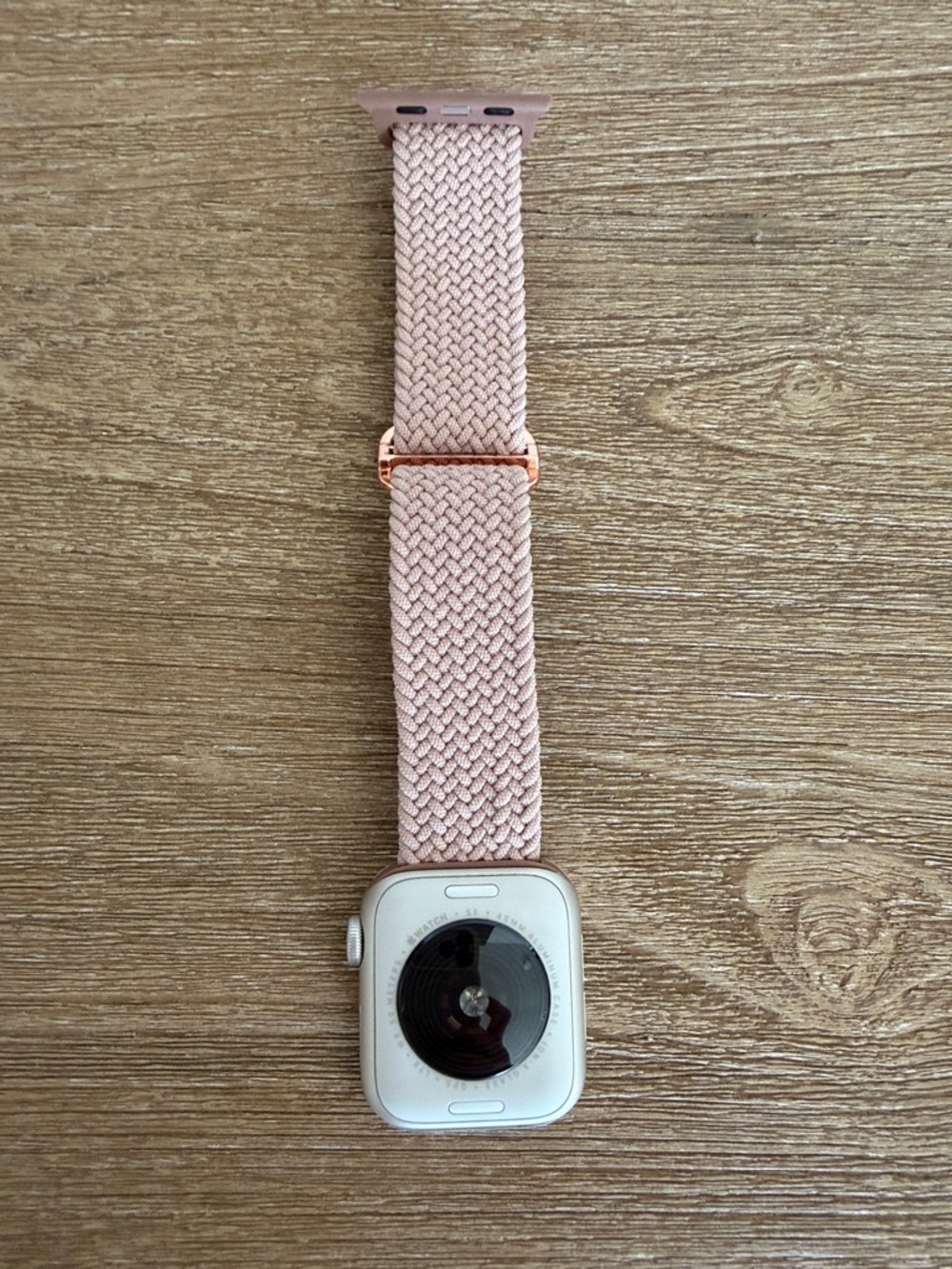 IWatch SE 40 MM Silver with New Pink Watch Band with Rose Gold Hardware